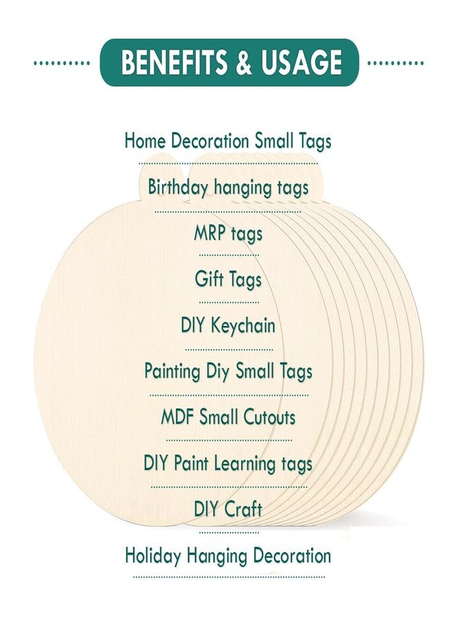 ROOT KRAFT [50pcs]-[ 5cmx5cm]-Round Wooden Pine MDF Cutouts Unfinished Tags for Key Chain,Slices Crafts,Xmas Holiday Hanging Decorations,Painting Wood Craft,MDF Plains,Resin Art Work - Image 2